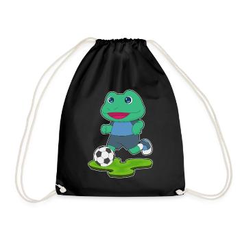 Frosch Fußballspieler Fußball - Turnbeutel - Schwarz - Vorne