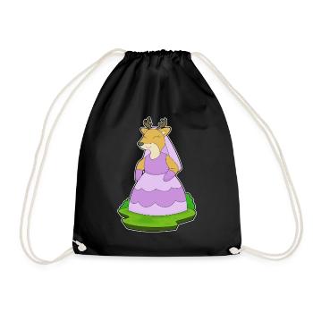 Cerf Voile de mariée Mariage - Sac de sport léger - noir - Devant