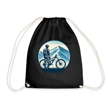 Mountain Bike Adventure Bike Lovers Landscape - Drawstring Bag - black - Front
