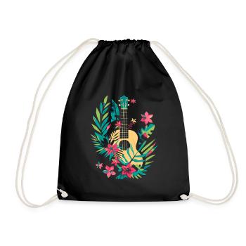 Ukulélé Look Bande Dessinée - Sac de sport léger - noir - Devant