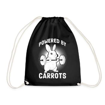Powered By Carrots Funny Easter Sunday Workout Gym - Drawstring Bag - black - Front