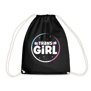 Transgender Trans LGBT Pride - Drawstring Bag - black - Front