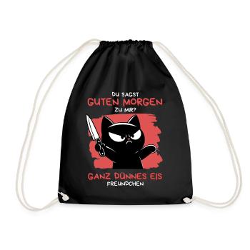 Guten Morgen – Ganz dünnes Eis Design - Turnbeutel - Schwarz - Vorne