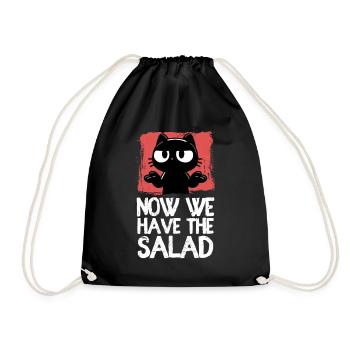 Now we have the salad: Schwarze Katze Chaosmodus - Turnbeutel - Schwarz - Vorne