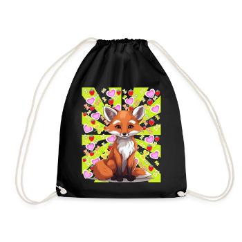Renard Renards Enfants Été Été Rétro Coloré - Sac de sport léger - noir - Devant