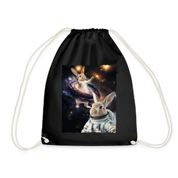 Mignon lapin de Pâques astronaute espace Meme Galaxy Astr - Sac de sport léger - noir - Devant