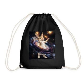 Mignon Lapin de Pâques Galaxie Nébuleuse de l’espace Drôle Mème - Sac de sport léger - noir - Devant