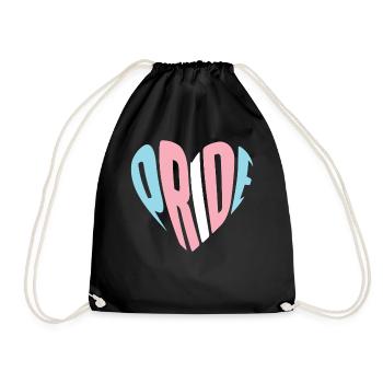 Transgender Trans LGBT Pride - Drawstring Bag - black - Front