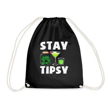 Stay tipsy bartender style - Drawstring Bag - black - Front