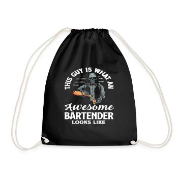 So Sieht Ein Toller Barkeeper Aus - Turnbeutel - Schwarz - Vorne