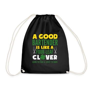 Un bon barman est un trèfle porte-bonheur - Sac de sport léger - noir - Devant