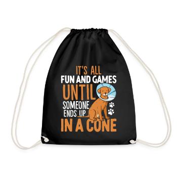 It's All Fun And Games Until Someone Ends Up In A - Drawstring Bag - black - Front
