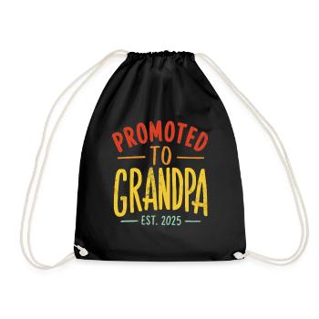 Promu au rang de grand-père est 2025 grand-père rétro - Sac de sport léger - noir - Devant
