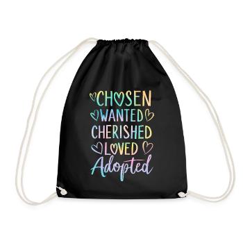 Chosen Wanted Cherished Loved Tie Dye Funny - Drawstring Bag - black - Front