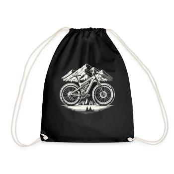 Mountain Adventure Bicycle Nature Trekking - Drawstring Bag - black - Front