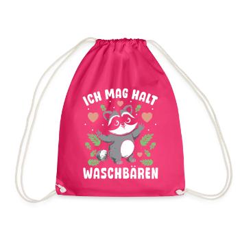 Urban robber I just like raccoons - Drawstring Bag - fuchsia - Front