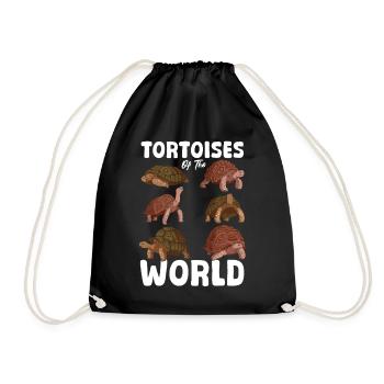 Turtle species turtle turtles of the world - Drawstring Bag - black - Front