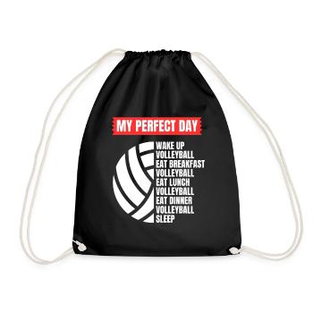 Lustiger Volleyball Spruch Volleyballer - Turnbeutel - Schwarz - Vorne