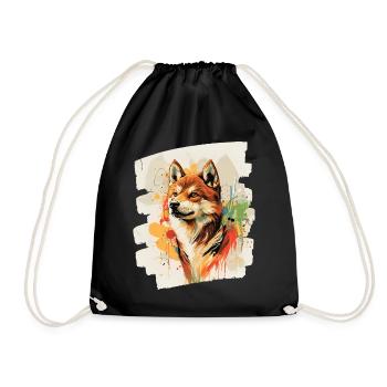 Shiba Inu - Sac de sport léger - noir - Devant