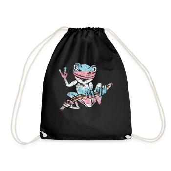 Transgender Trans LGBT Pride - Drawstring Bag - black - Front