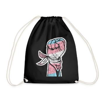Transgender Trans LGBT Pride - Drawstring Bag - black - Front