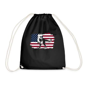 Dino Drapeau US T-Rex Dino Dinosaure - Sac de sport léger - noir - Devant