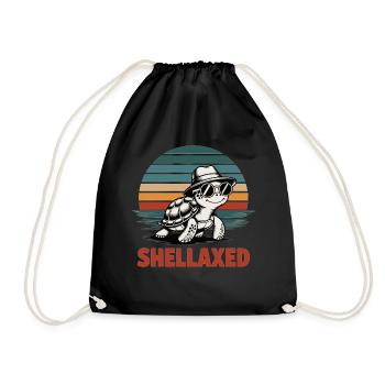 Tortue se relaxant sur la plage - Sac de sport léger - noir - Devant