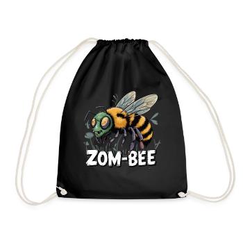 Zom-Bee – Funny Halloween Design - Drawstring Bag - black - Front