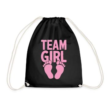 Team Girl Schwangerschaft Ankündigung Lustiges Baby Mädchen - Turnbeutel - Schwarz - Vorne