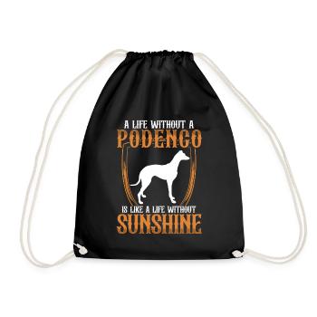 Podenco Windhund Leben ohne Podenco - Turnbeutel - Schwarz - Vorne