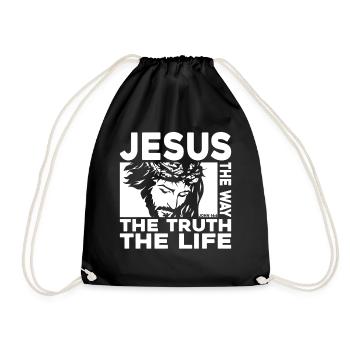 Jesus The Way The Truth The Life John 14:6 - Drawstring Bag - black - Front