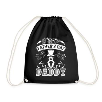 Father's Day Happy Father's Day Daddy - Drawstring Bag - black - Front