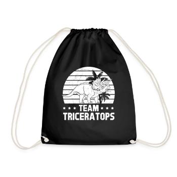 Team Triceratops - Dinosaur Funny Dino - Drawstring Bag - black - Front