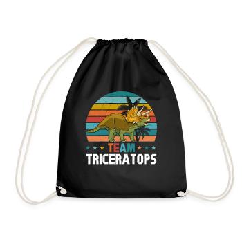 Dinosaur Funny Dino Lover - Team Triceratops - Turnbeutel - Schwarz - Vorne