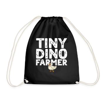 Petit dino fermier - Dinosaure Drôle Dino Farmer - Sac de sport léger - noir - Devant