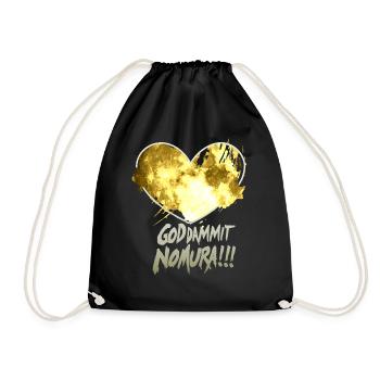 Goddammit Nomura – Goldenes Herz Design - Turnbeutel - Schwarz - Vorne