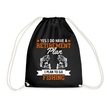 Funny Pensioner Angler Saying Retirement - Drawstring Bag - black - Front