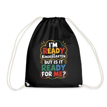 Funny Kindergarten Saying KiTa Humor - Drawstring Bag - black - Front