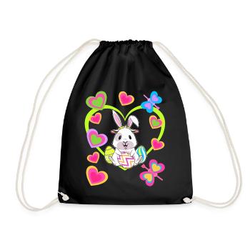 Pâques Pâques Lapin Rétro Lapins Lapin Années 80 Enfant - Sac de sport léger - noir - Devant