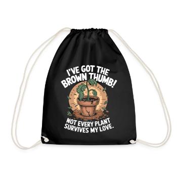 Plant killer shirt with humor - Drawstring Bag - black - Front