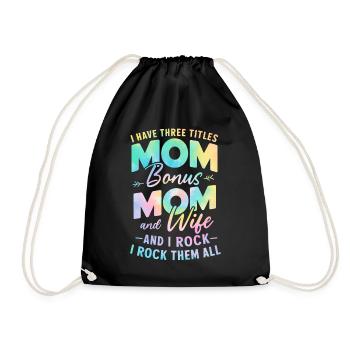 J’ai trois titres Tie Dye Funny Bonus Mom - Sac de sport léger - noir - Devant
