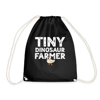 Tiny dino farmer - Dinosaur Funny Dinosaur Farmer - Turnbeutel - Schwarz - Vorne