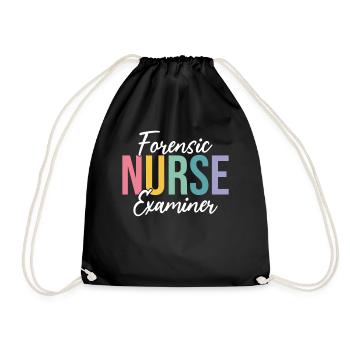 Forensic Nurse Examiner Healthcare Worker Funny - Drawstring Bag - black - Front