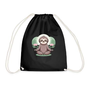 Faultier Yoga - Turnbeutel - Schwarz - Vorne