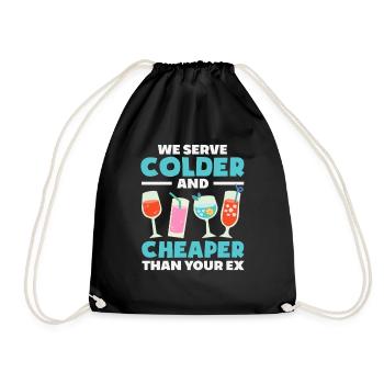Bartender We serve colder - Drawstring Bag - black - Front