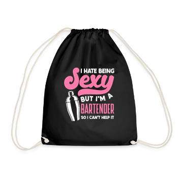I'm a bartender and sexy - Drawstring Bag - black - Front