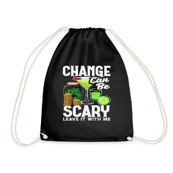 Bartender change can be scary - Drawstring Bag - black - Front