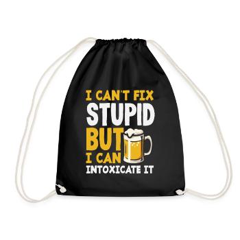 Bartender can't fix stupidly, but - Drawstring Bag - black - Front