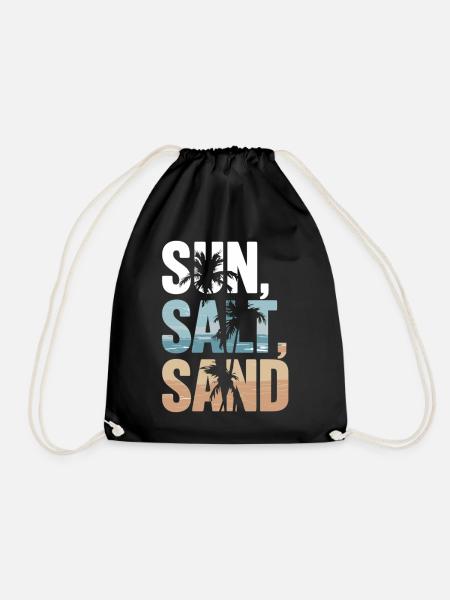 Sun, Salt, Sand – Strandzeit! - Turnbeutel - Schwarz