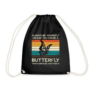 Always Be Yourself Butterfly - Drawstring Bag - black - Front